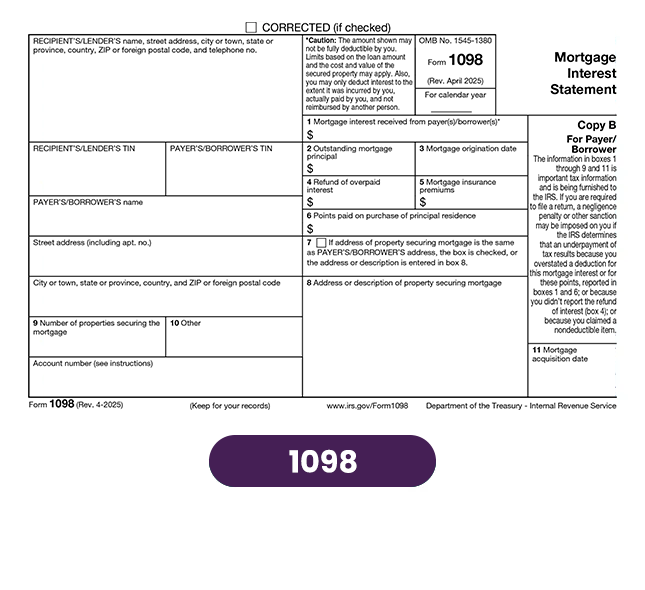 Form 1098, Mortgage Interest Statement