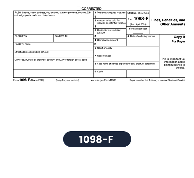 Reports fines, penalties, and other amounts paid to government entities for legal violations for taxpayers paying $50,000 or more.