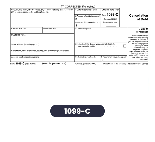 Form 1099-C, Cancellation of Debt