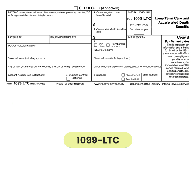 Form 1099-LTC, Long-Term Care and Accelerated Death Benefits