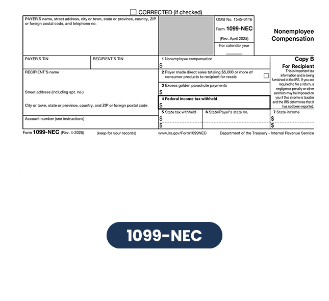 Form 1099-NEC, Nonemployee Compensation
