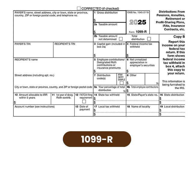 Form 1099-R, Distributions From Pensions, Annuities, Retirement or Profit-Sharing Plans, IRAs, Insurance Contracts, etc.