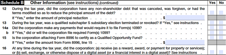 Schedule B – Other Information