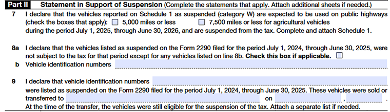 Part II. Statement in Support of Suspension