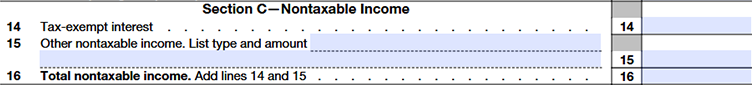 Section C: Nontaxable Income