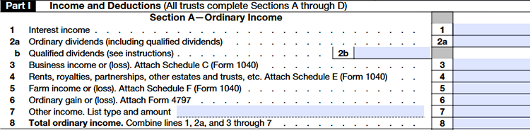 Section A: Ordinary Income