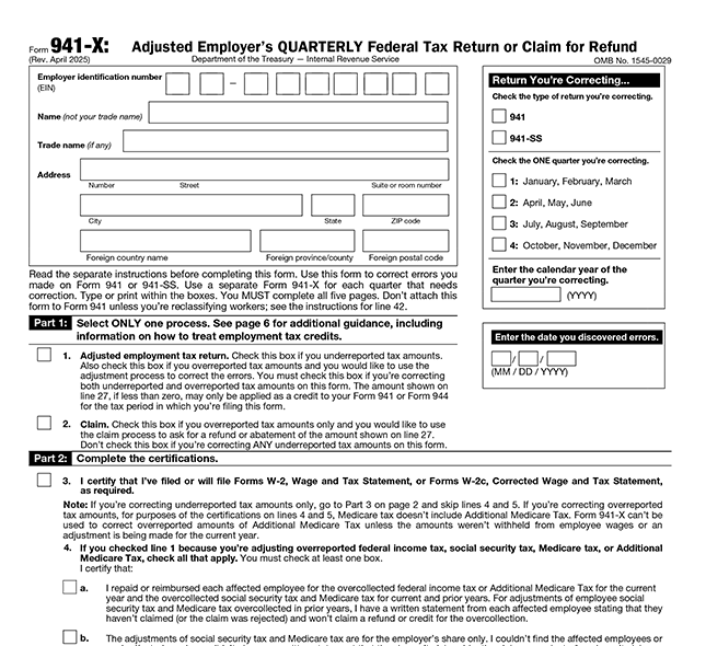 What is IRS Form 941-X?
