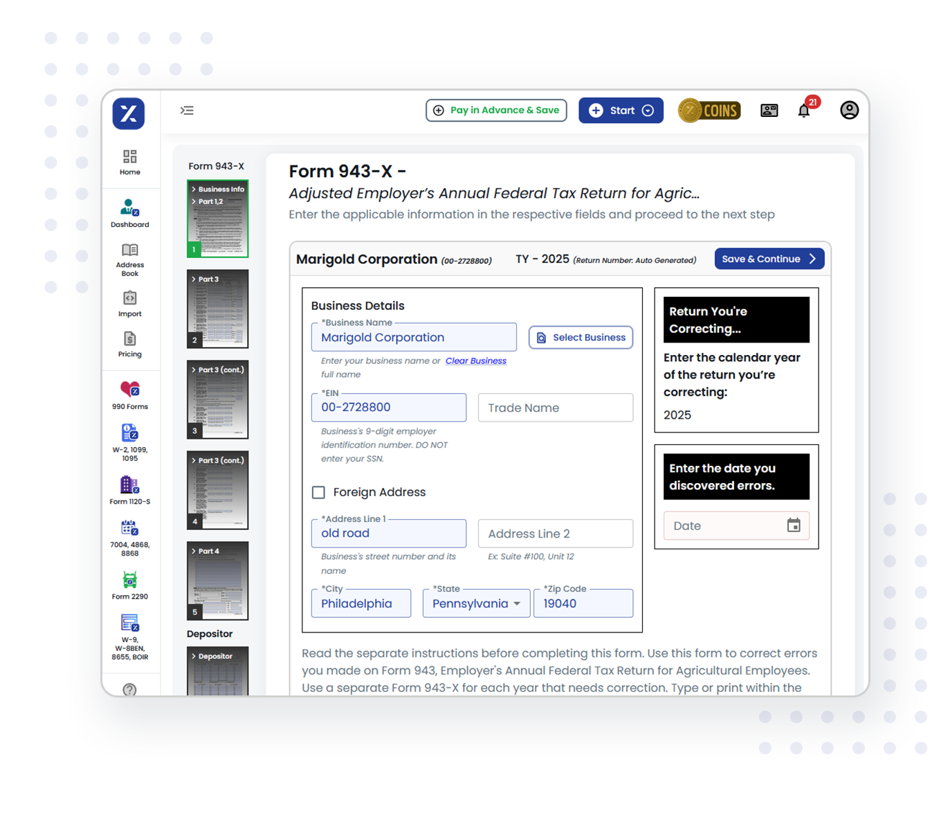 File Form 943-X Quickly in Just Three Steps