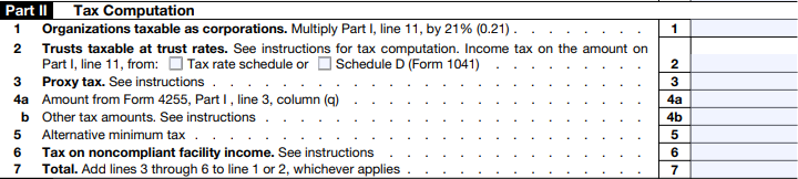 Part II - Tax Computation