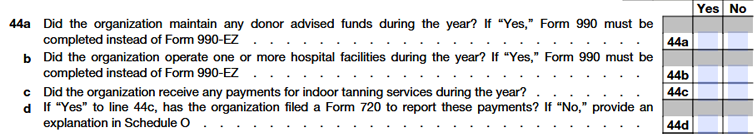 Line 44a - Donor Advised Funds