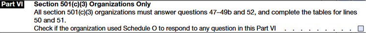 Part VI - Section 501(c)(3) Organizations Only