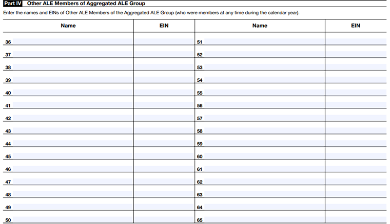 Part IV - Other ALE Members of Aggregated ALE Group