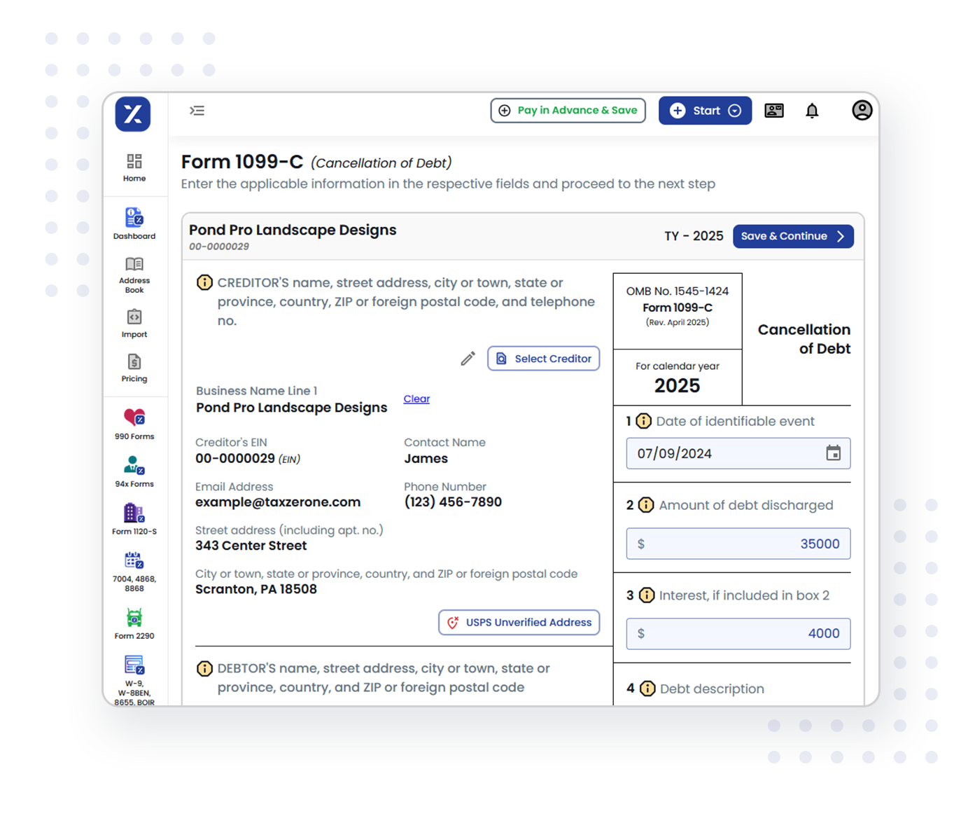 3 Simple Steps to File Form 1099-C Online