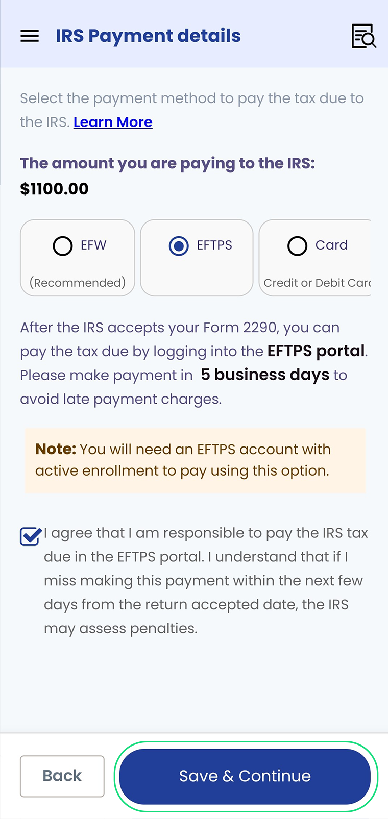 Step 6: Choose Payment Method