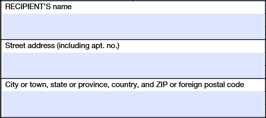 Enter the Recipient's legal name