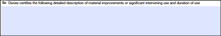 Box 5c: Description of material improvements