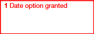 Box 1: Date Option Granted