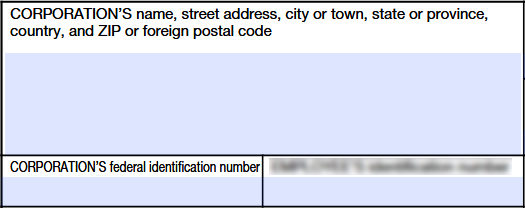 Step 1: Enter the Corporation’s details