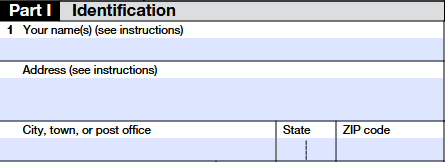2025 Form 4868 – Line 1: Enter Name and full address