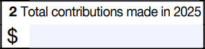 Enter the total contributions made to HSA