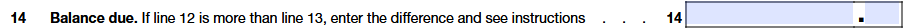 Line 14: Balance Due