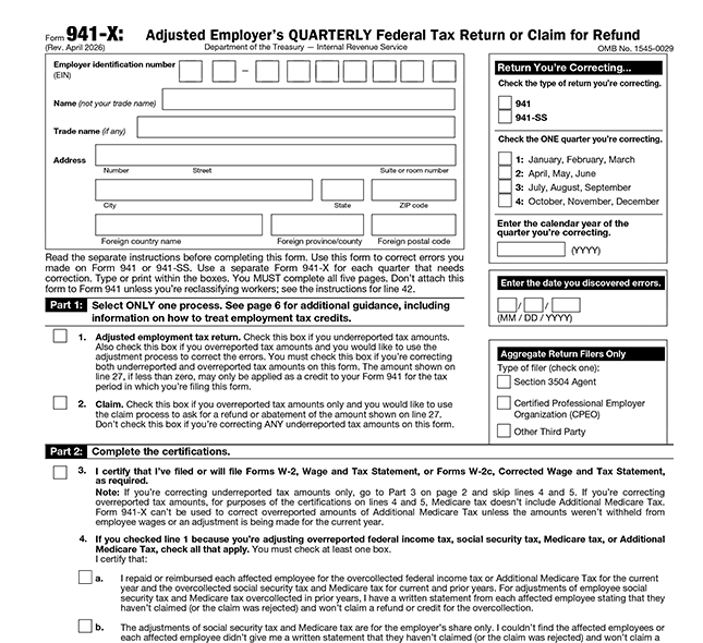 What is IRS Form 941-X?