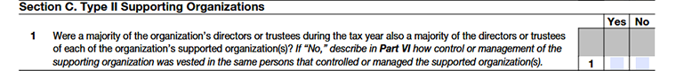 Section C. Type II Supporting Organizations