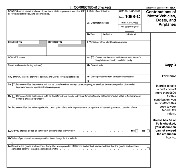 What is form 1098-C ?