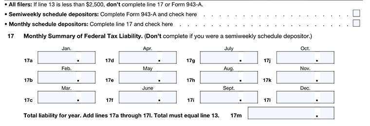 form 943 Federal Tax
