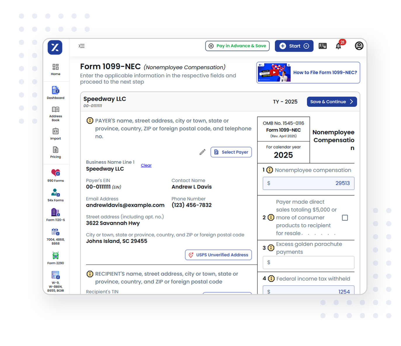 3 Simple steps to complete your Form 1099-NEC E-filing